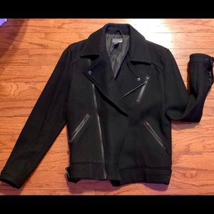 H&M Black Wool Motorcycle Jacket